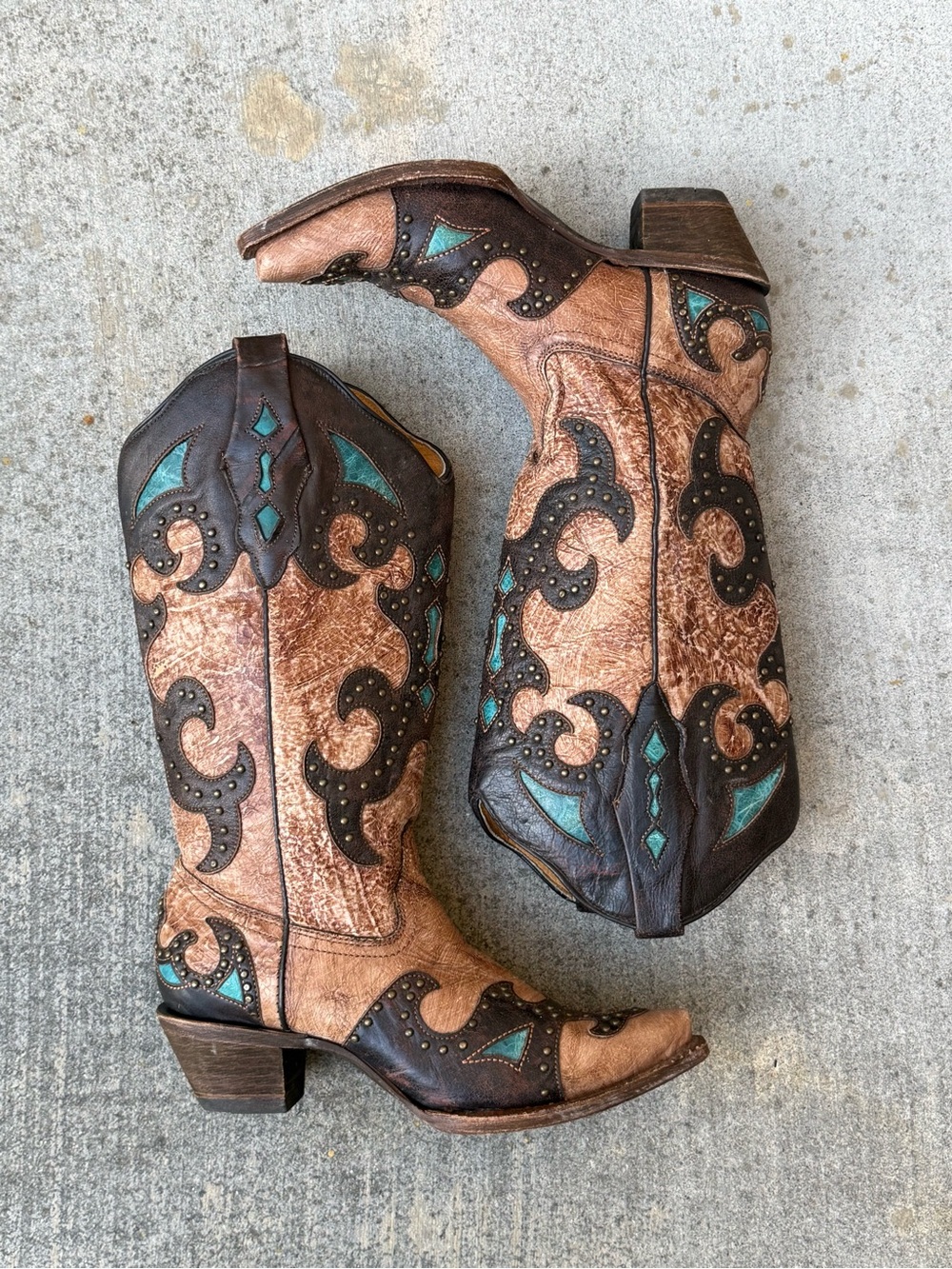 Corral Women’s  "El Paso" Leather Snip-Toe Western boots Cowgirl Brown Size 7.5 - Picture 3 of 10